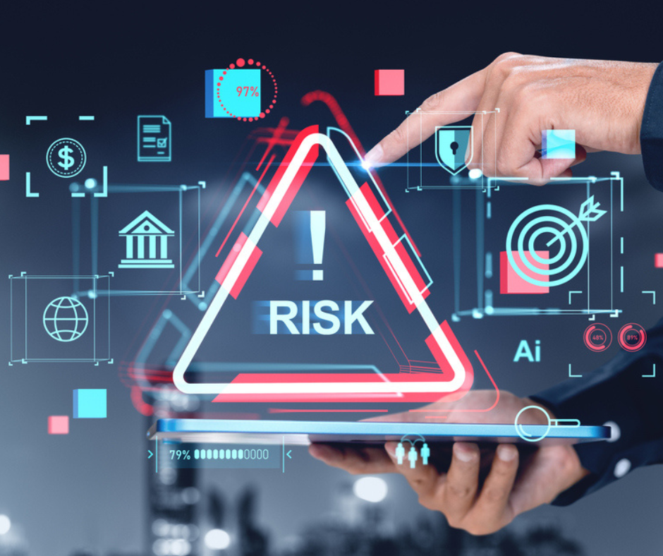 iPad shown with graphics highlighting cybersecurity risks